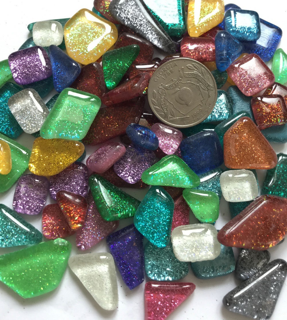 Glitter Mosaic tiles | Mosaic Glass | Mosaic art | Irregular Tiles ...