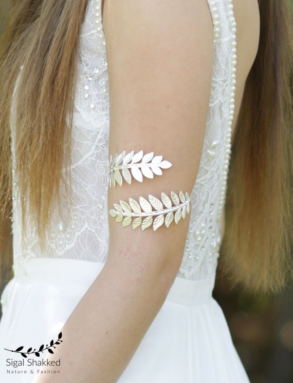 Bracelet manchette en haut du bras bande de bras argent