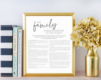LDS Family Proclamation to the World, Printable File, Digital Print file, Mormon, Family Proclamation, Proclamation on the Family, Printable