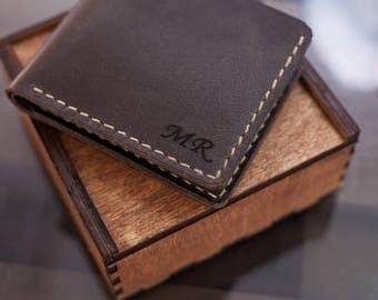 Mens leather wallet personalized leather wallet mens leather bifold classic leather billfold monogrammed leather wallet slim billfold