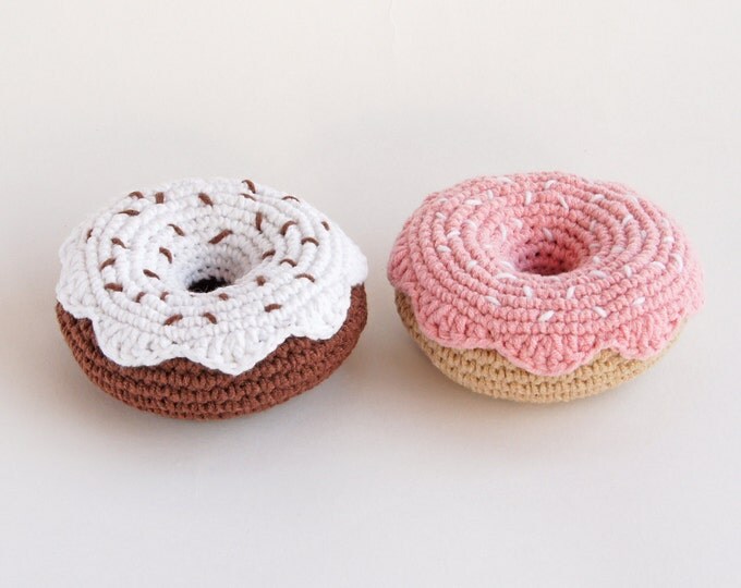Crochet Donut - Amigurumi- Play Food - Teething Toy - Learning toy - Baby gift - Pretend Play