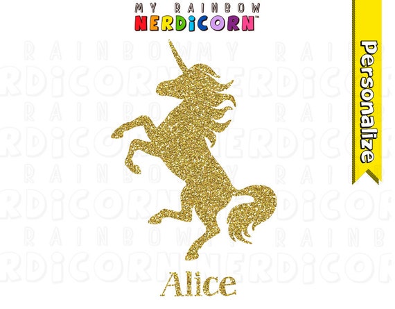 gold glitter unicorn clipart unicorn by myrainbownerdicorn on etsy