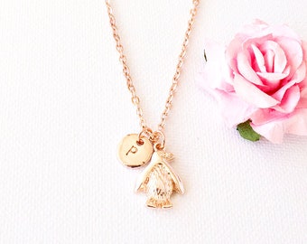 Rose gold penguin necklace, penguin pendant,penguin necklace, rose gold penguin jewellery, penguin, penguins gift,gift for mother,RGPEIN0217