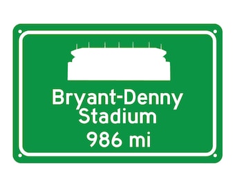 Alabama Crimson Tide - Bryant–Denny Stadium Road Sign - Customize the Distance