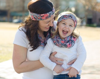 Matching Mommy Daughter Set - Mommy And Me Scarves - Matching Headbands - Mommy and Me Headband Set - Mothers Day Gift - Mommy and Me Outfit