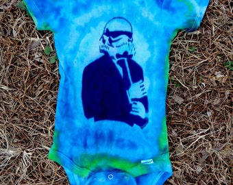 Baby shirt 24 months tie dye with hand painted storm trooper