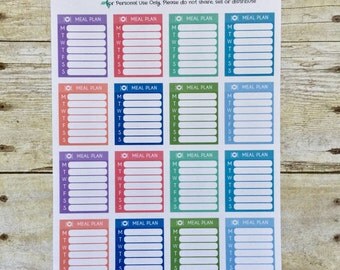 Weekly Meal Plan Side Bar Planner Stickers F384