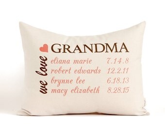 Grandma Pillow, Gift For Grandma, Grandkids Pillow, Grandpa Gift, Personalized Pillow, Grandmother Gift