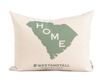 Home State Pillow, Map Pillow, Housewarming Gift, Throw Pillow, Cotton Anniversary, Gift for Him, Gift For Her