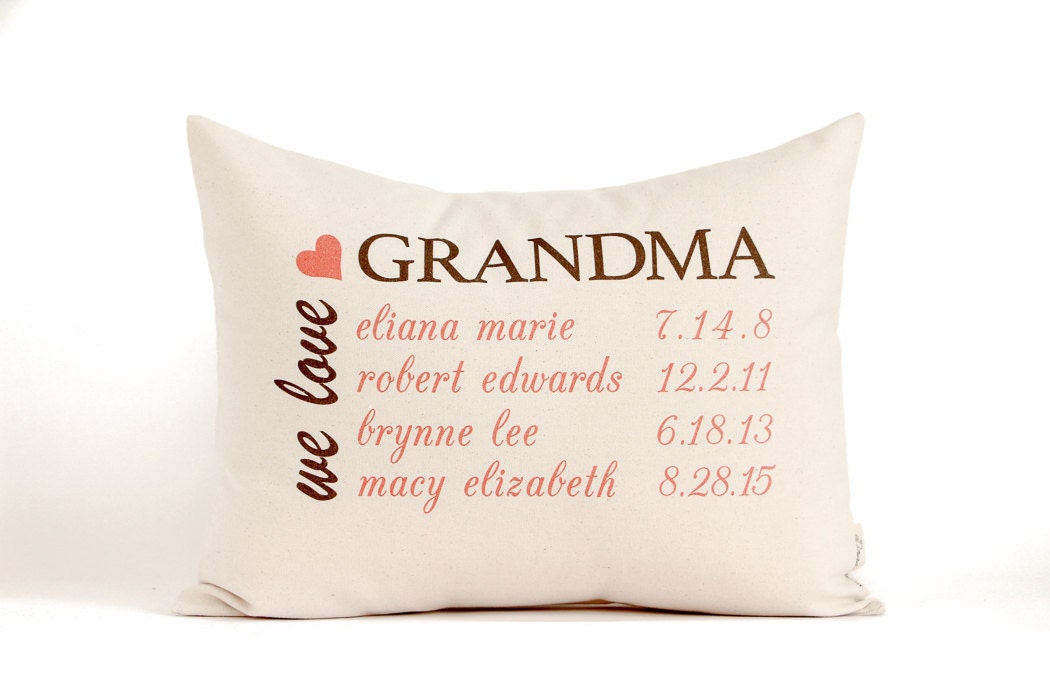 Grandma Pillow, Gift For Grandma, Grandkids Pillow, Grandpa Gift, Personalized Pillow, Grandmother Gift