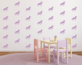 Unicorn Decals - Unicorn Wall Decals - Unicorn Pattern Decal - Unicorn Wall Art - Unicorn Nursery - Unicorn Wall Decor - Unicorn Party