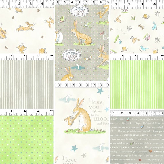 Guess How Much I Love You Cotton Fabric by sunnysidefabricsuk