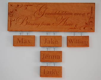 Grandchildren are a Blessing from Above, Grandchildren Sign, Grandparents Sign, Grandchildren Name Sign