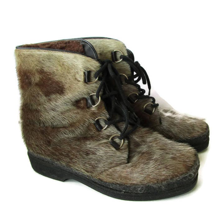 Vintage Scandinavian Boots Reindeer Fur Boots Winter Boots