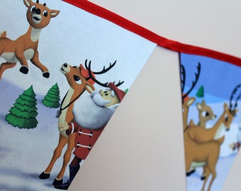 2.6m Rudolph The Red Nosed Reindeer Golden Book Bunting