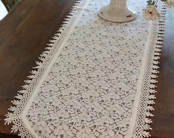 CROCHET LACE TABLE Runner-Venetian lace