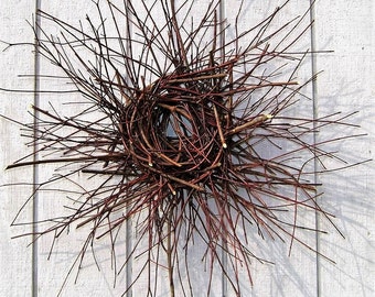 Twig Wreath - Red Twig Dogwood Wreath - Primitive Wreath - Log Cabin Wreath - Barn Door Wreath - Rustic Cottage - Front Door Wreath