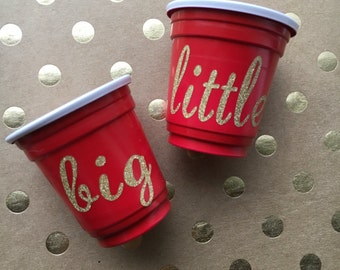 Big / Little Mini Red Solo Cup - Shot Cup - Big Sister - Little Sister - Sorority Gift - Sister Reveal