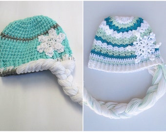 frozen hat, elsa hat, Frozen Inspired Crocheted Elsa Hat With Braid, girls hats, Crochet Elsa Frozen Hat, princess elsa hat, disney hat