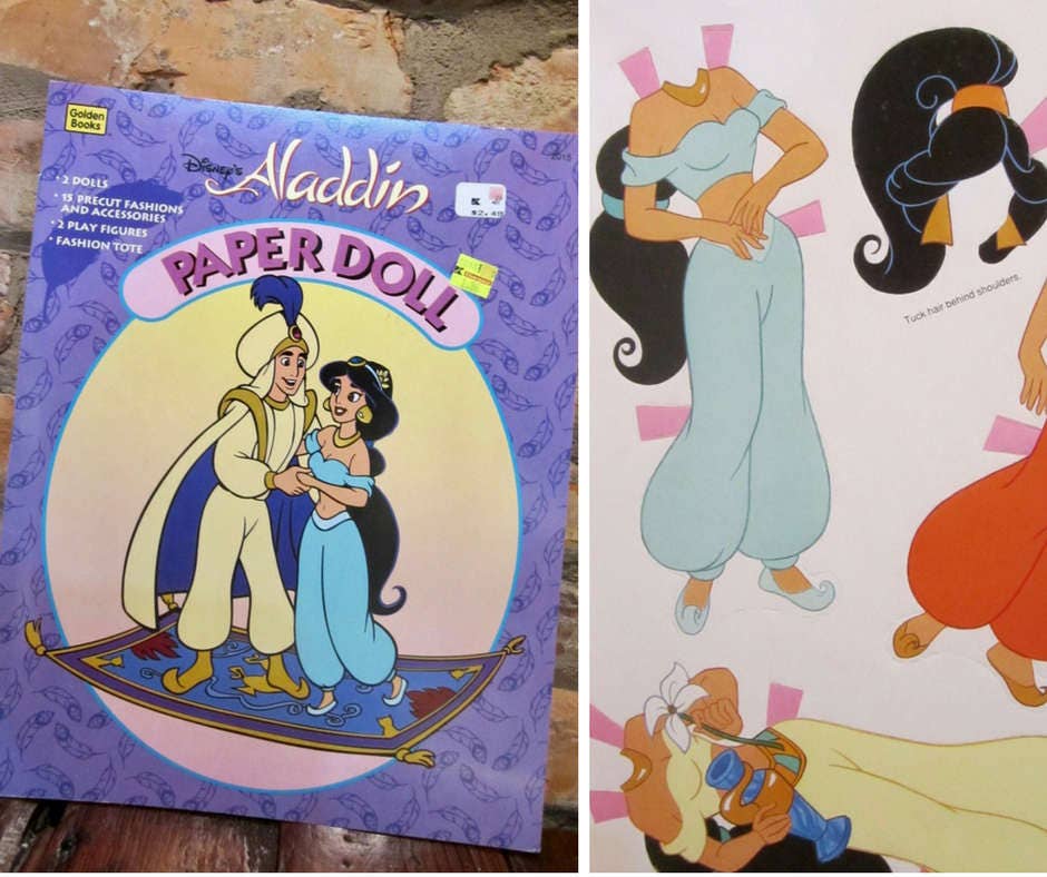 Vintage Paper Dolls 90s Aladdin Paper Doll Book Uncut