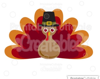 Thanksgiving Pilgrim Turkey SVG Cut File & Clipart E200 - Includes Limited Commercial Use!