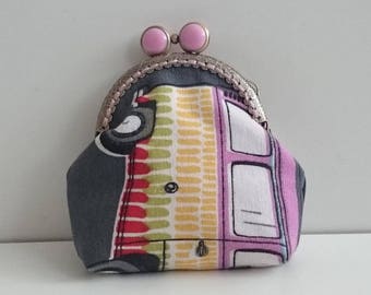 Linen Coin Purse in Camper Van Design