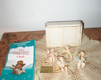 Fontanini Depose NOS 4 Piece Set Plastic Angels Musicians Christmas Ornaments Original Box Tag! #BV