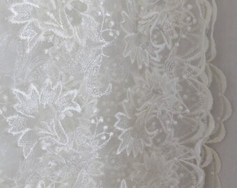 Schiffli Embroidered Bridal Lace Rayon Vintage Soft White 44" Width
