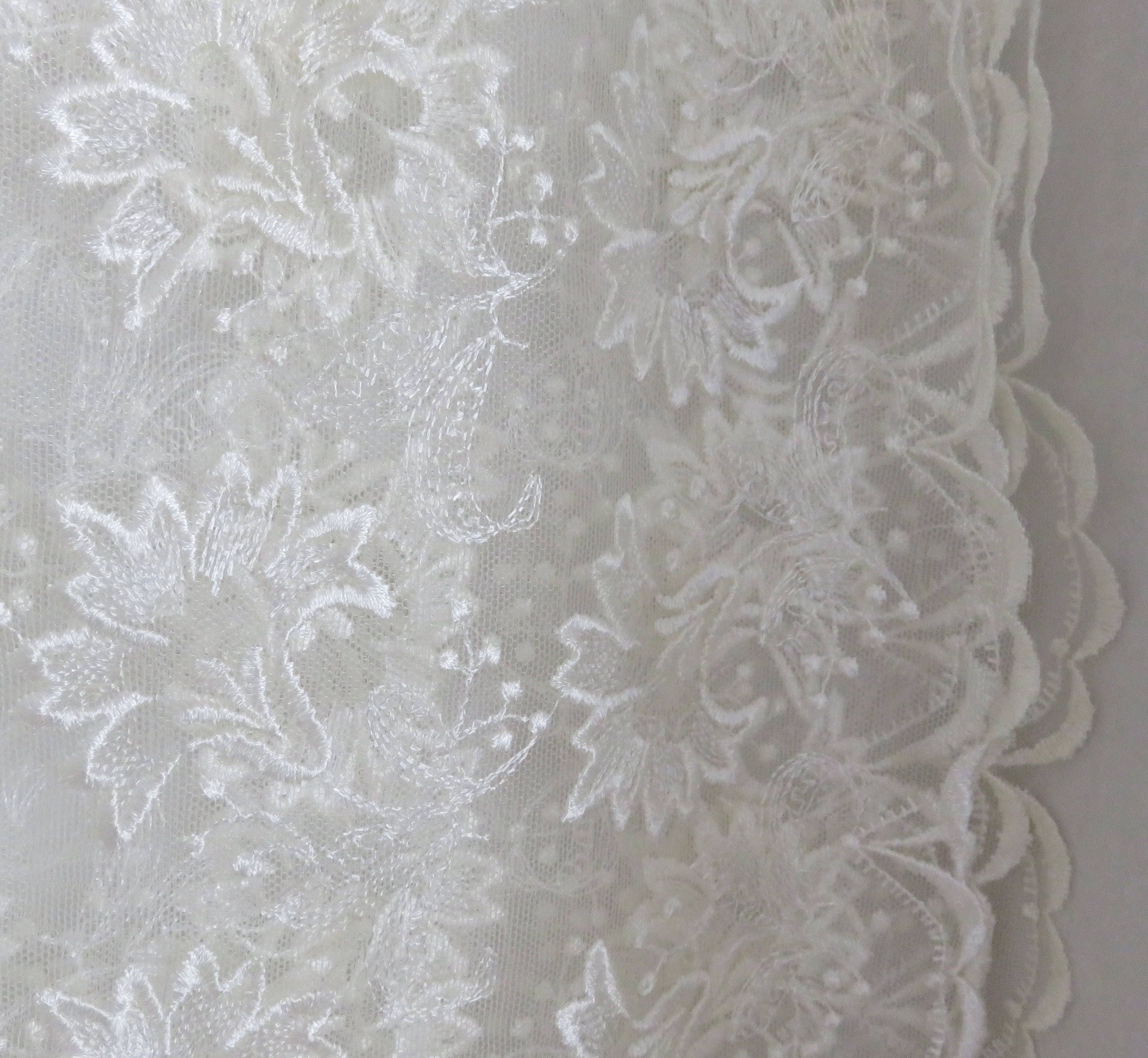 Schiffli Embroidered Bridal Lace Rayon Vintage Soft White 44