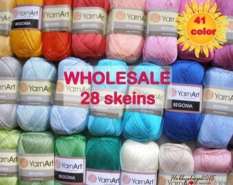 100 % Mercerized cotton yarn crochet yarn Yarnart begonia high quality perfect yarn for knitting toys clothes wholesale 28 skeins