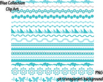 Border Clipart Set - clip art set of borders, Clipart PNG, scallop borders, digital border, Baby Boy Clip Art, Clip Art, Blue Collection
