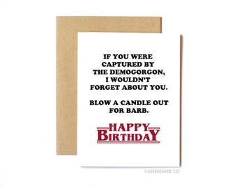 Stranger Things Card, Funny Birthday Card, Friend Card, Friend Birthday