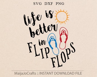 Summer SVG Flipflops svg Flip flops svg Beach svg Sea svg Summer designs svg files for Cricut Files for Silhouette files instant download