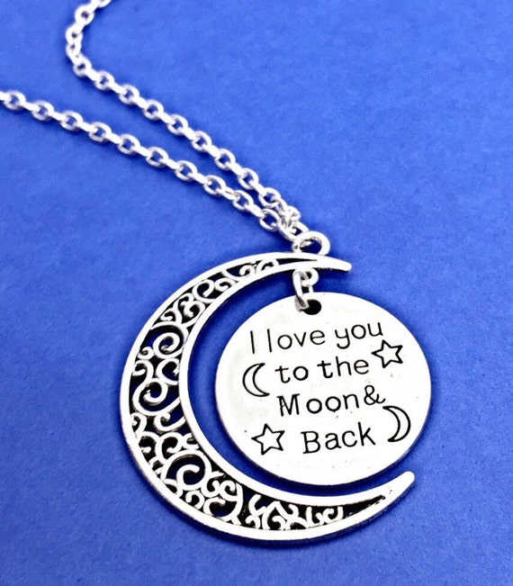 I love you to the moon and back necklace by InspirMeJewelryGifts