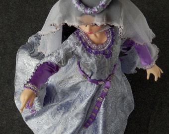 Medieval dress, BJD wig, BJD shoes, veil, bjd clothes, doll clothing,dress for BJD