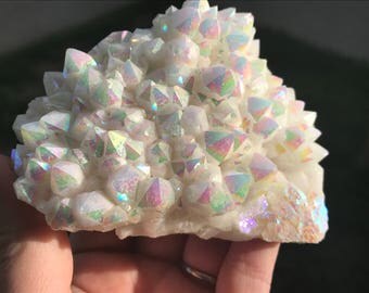 Angel Aura Quartz on Fluorite