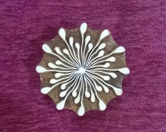 Stylised flower indian wooden stamp pottery stamp textile stamp wood carved printing block fabric stamps