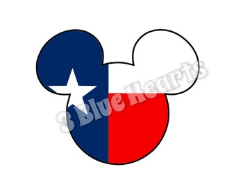 Texas Mickey Head SVG dxf pdf Studio, Texas Mickey Head, Texas Mickey, Texas Flag SVG dxf pdf Studio