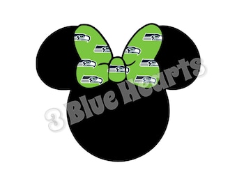 Seattle Seahawks Minnie Head svg dxf pdf studio, Seahawks, Dinsney svg dxf pdf studio, football