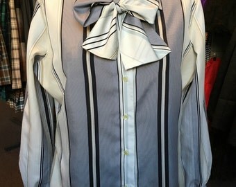Vintage 1970s Elite Bow Blouse Size 18