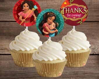 Elena of Avalor Cupcake Toppers, Printable Elena of Avalor Party Decoration, Instant Download, ready to print, Elena of Avalor Birthday