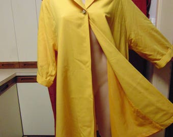 Vintage 1970s Swing Coat Sunshine Yellow Fully Lined sz 10 Mod Retro