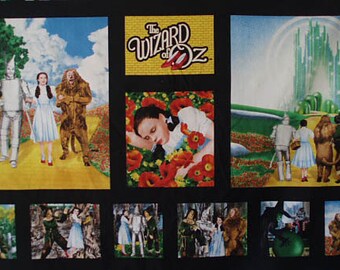 quilting treasures ~ WIZARD of OZ PANEL ~ fabric dorothy emerald city yellow brick road fabric
