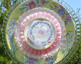 Spring Charm, Glass Flower Garden Art, Outdoor Decor, Glass Flower Yard Art Decoration, Unique, Garden Gift, Patio Party, Lin Moon Designs