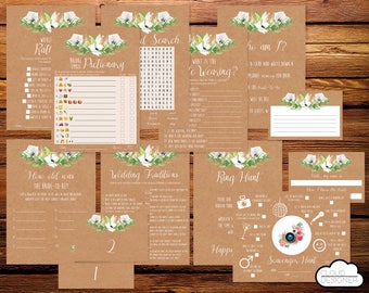 Bridal Shower Game Set / Games Bundle / Games Package / Printable