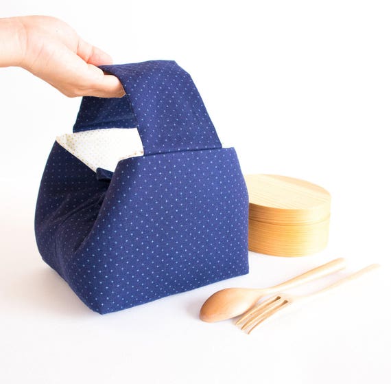 Japanese style lunch bag. Include lunch box. Bento set