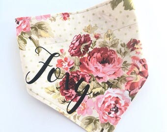 Dog Collar Bandana, Slip on Bandana, Dog Bandana, Personalized Dog Bandana, Floral Dog Bandana, Floral Bandana