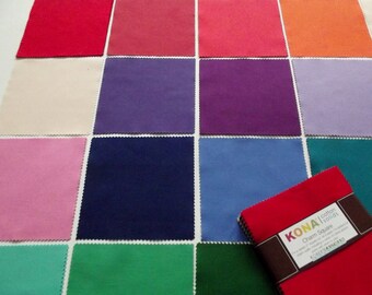 42 Kona Cotton Fabric Squares - 5 inches