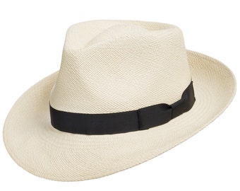 ULTRAFINO Genuine HAVANA Retro Panama Straw Hat Classic Lightweight