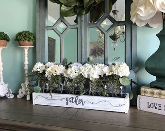 Mason jar centerpiece - Mason Jar table decor - Rustic Mason jar centerpiece - Rustic Home decor - farmhouse personalized home decor - mason